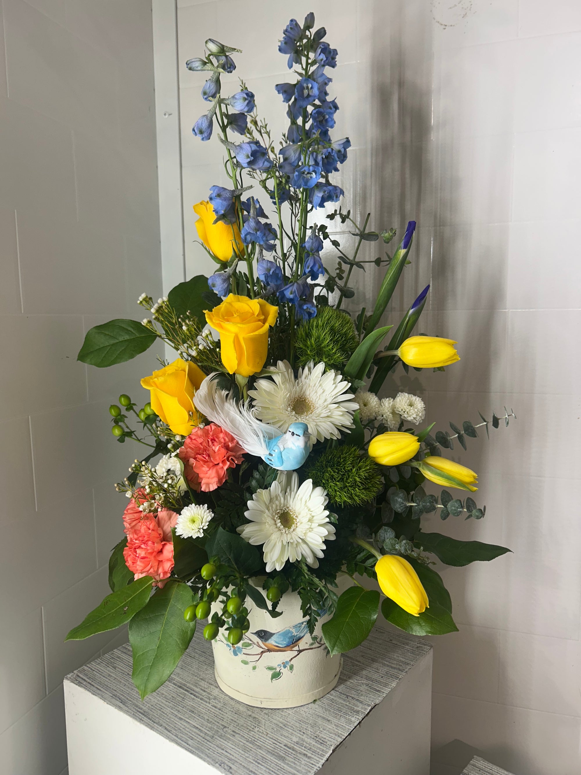 “Blue Bird” Mother’s Day arrangement